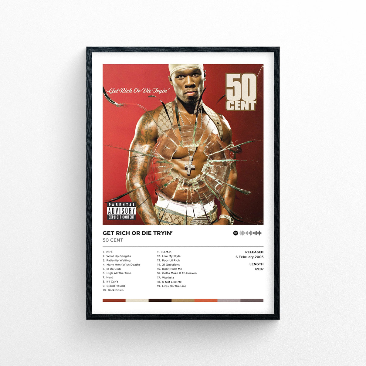 50 Cent &ldquo;Get Rich or Die Tryin&rdquo; Poster Print – Rapper Posters