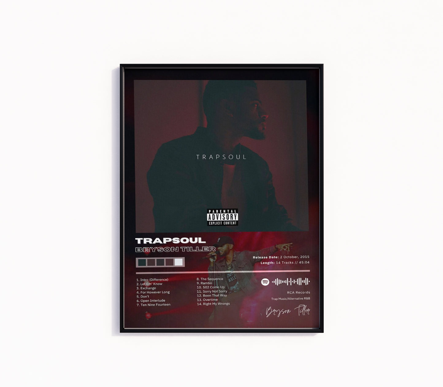 Bryson Tiller "Trapsoul" Album Poster