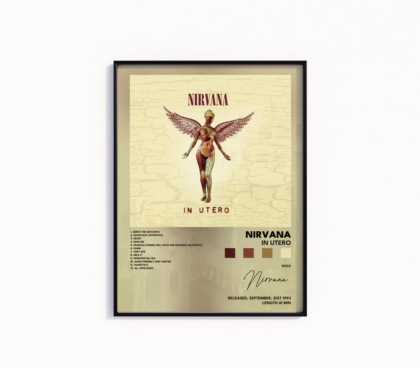 Nirvana "In Utero" Album Poster