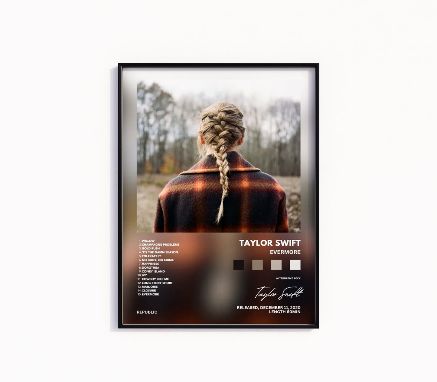 Taylor Swift "Evermore" Album Poster