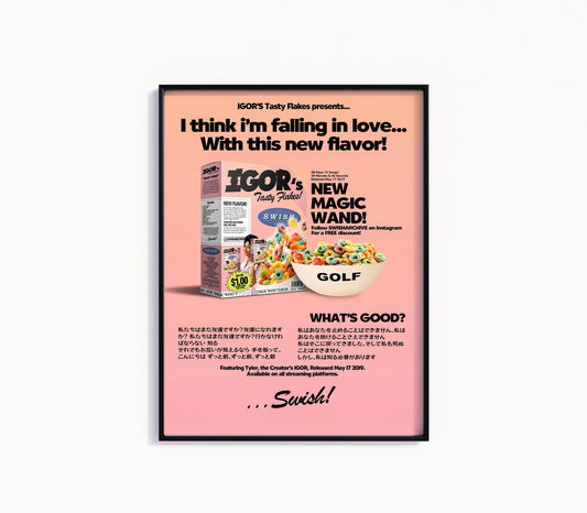 Tyler The Creator "IGOR’s Flakes" Poster