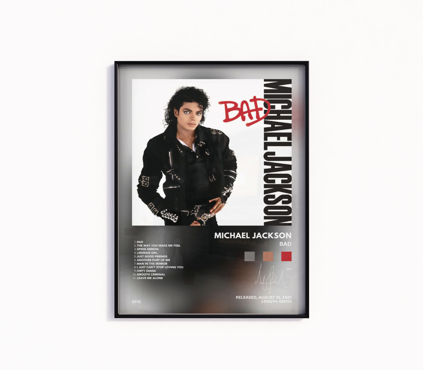 Michael Jackson "Bad" Album Poster
