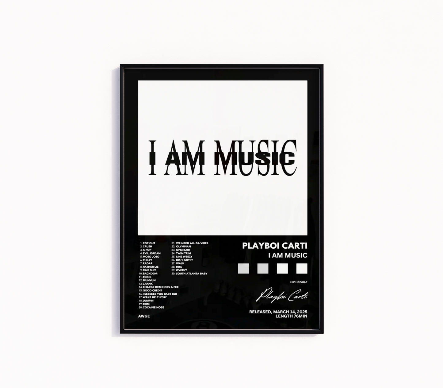 Playboi Carti "I Am Music" Album Poster