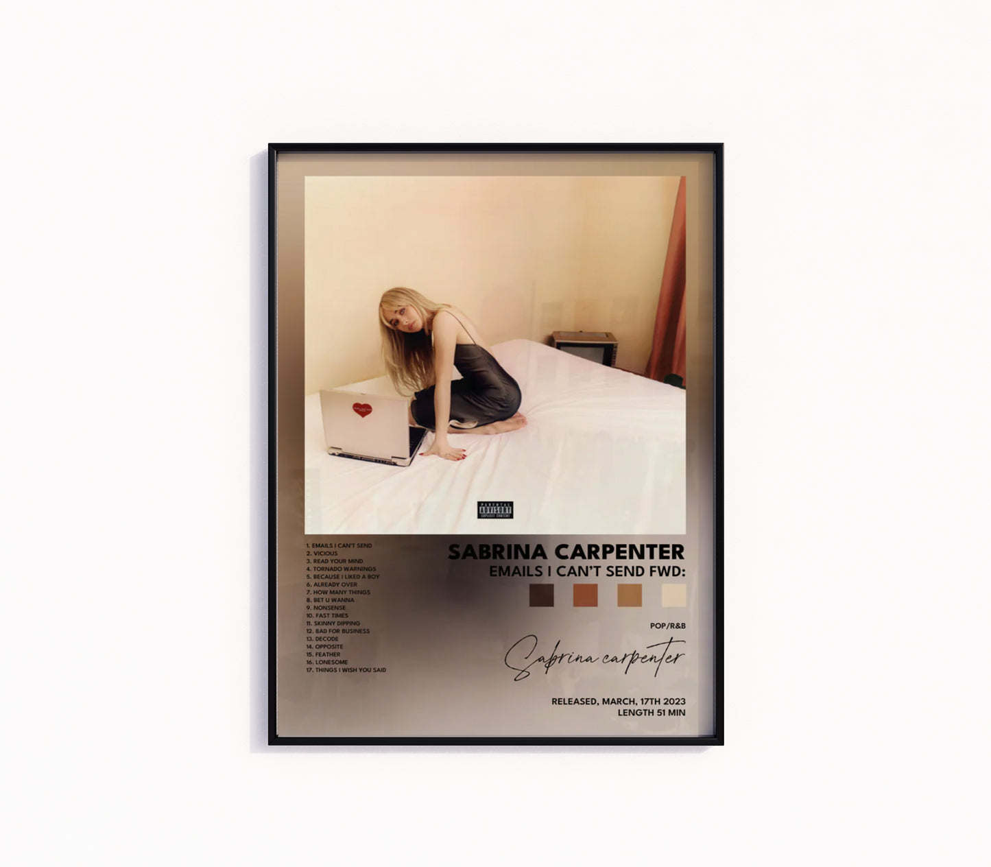Sabrina Carpenter "Emails I Can't Send Fwd" Album Poster