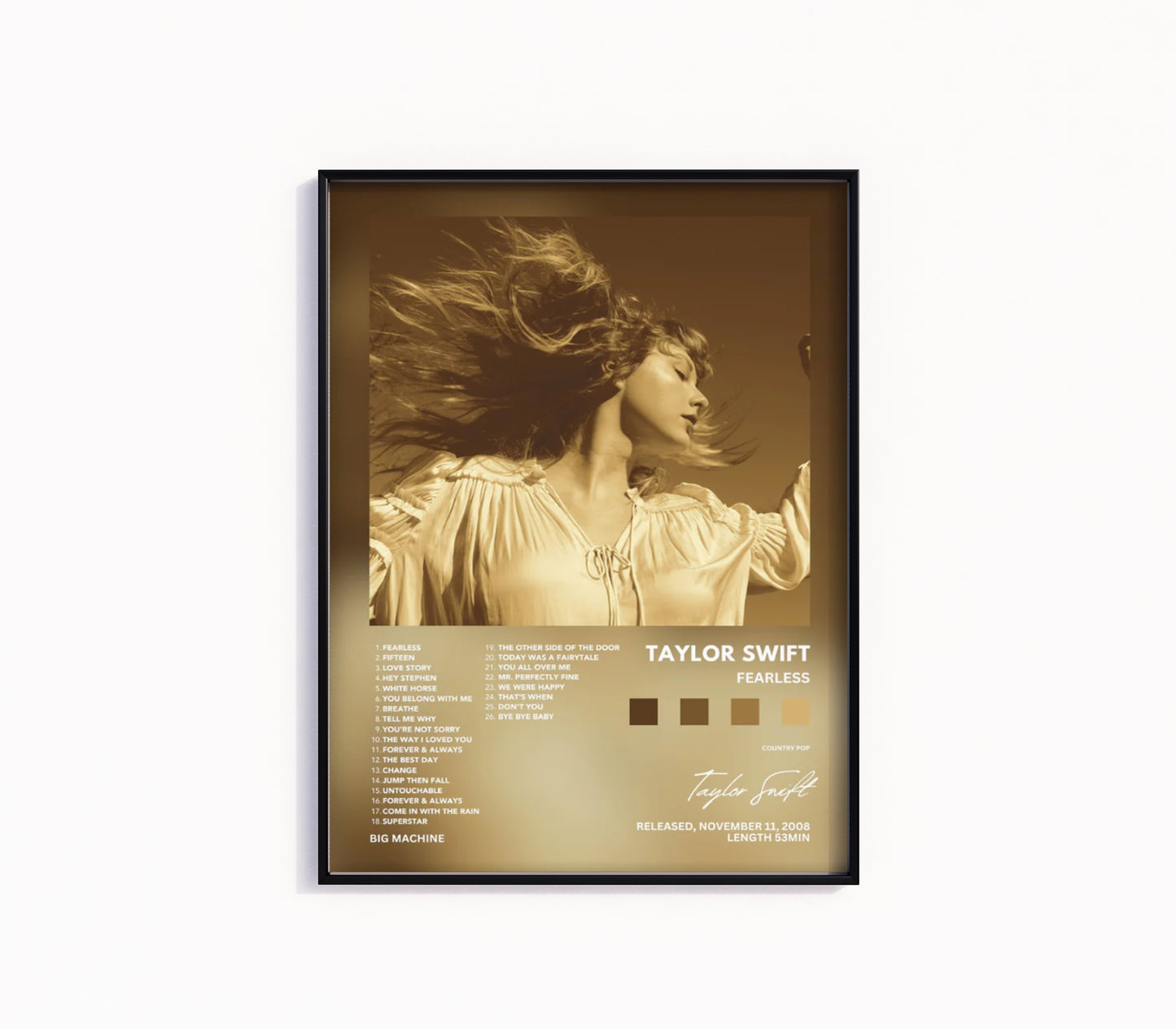 Taylor Swift "Fearless" Album Poster
