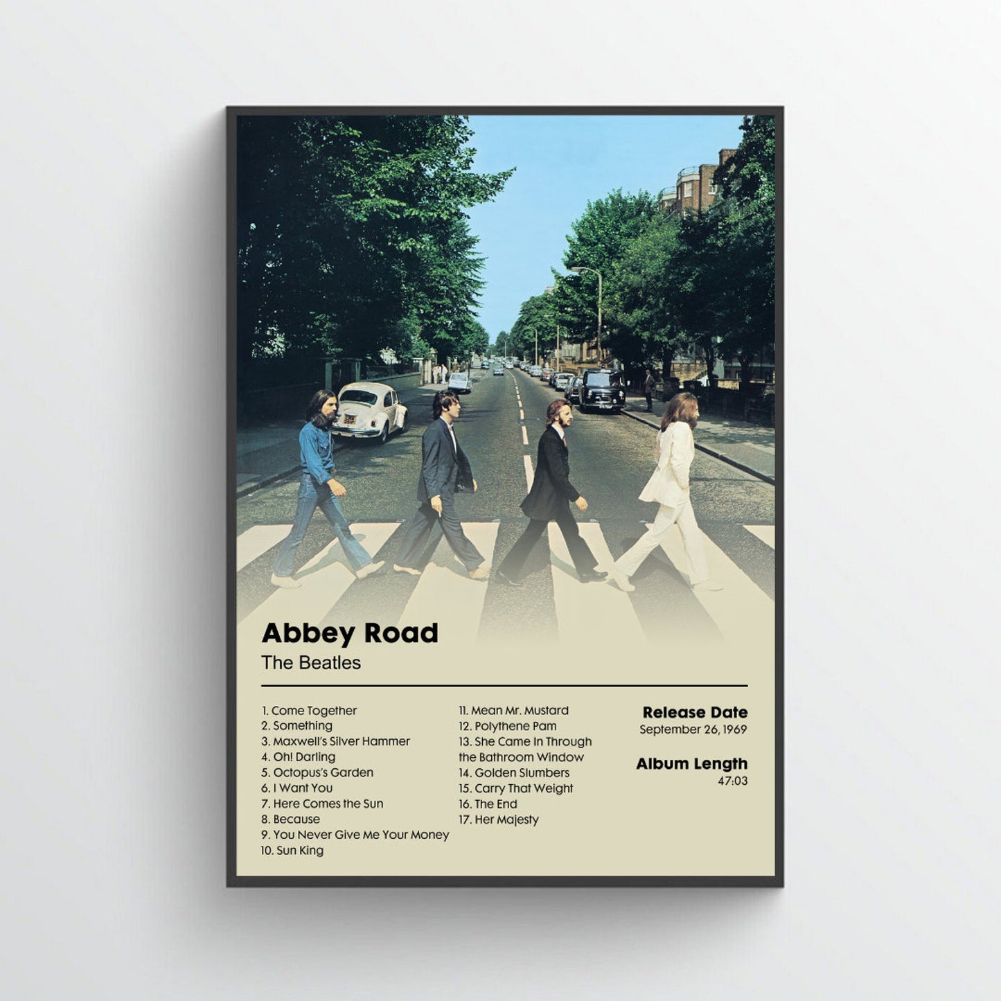The Beatles "Abbey Road" Album Poster