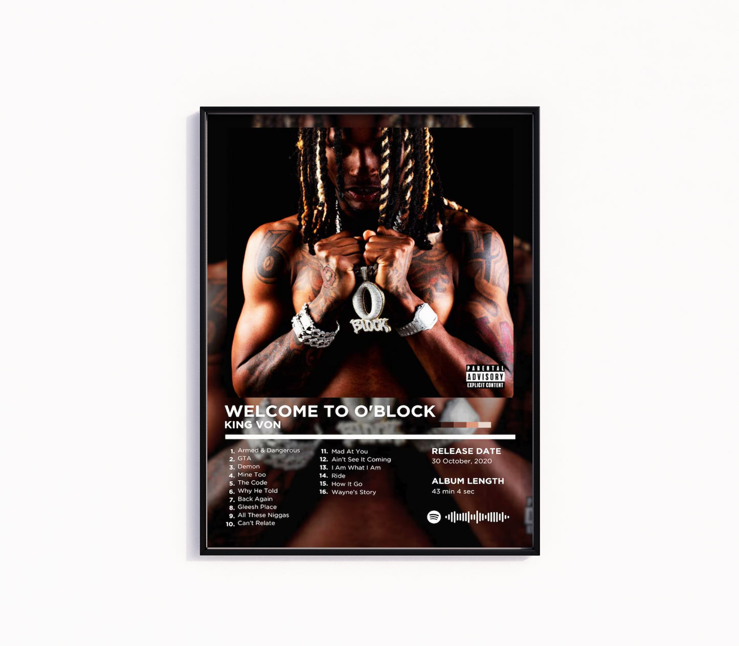 King Von "Welcome To Oblock" Album Poster