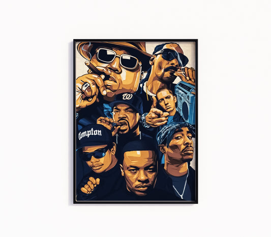 Notorious B.I.G, Snoop Dogg, Ice Cube, Eminem, Eazy-E, Dr. Dre, Tupac Poster