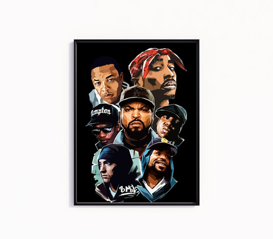 Notorious B.I.G, NWA, Eminem, Tupac Poster