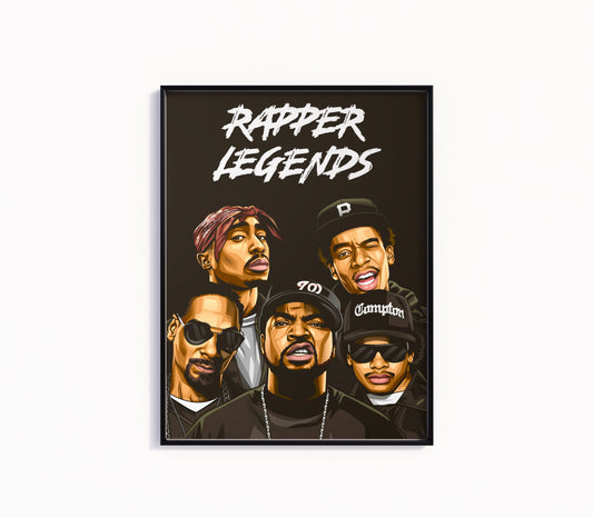 Snoop Dogg, Ice Cube,, Eazy-E, Tupac Poster