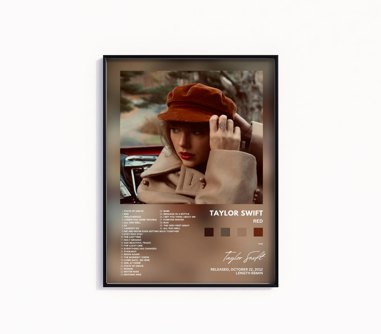 Taylor Swift "Red" Album Poster