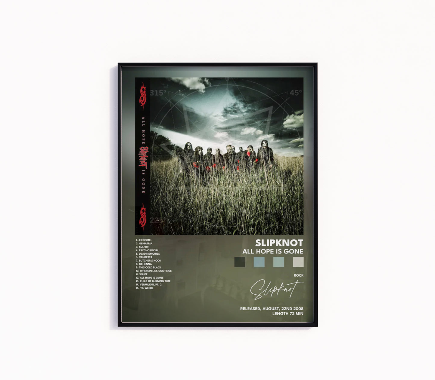 Slipknot "All Hope Is Gone" Album Poster