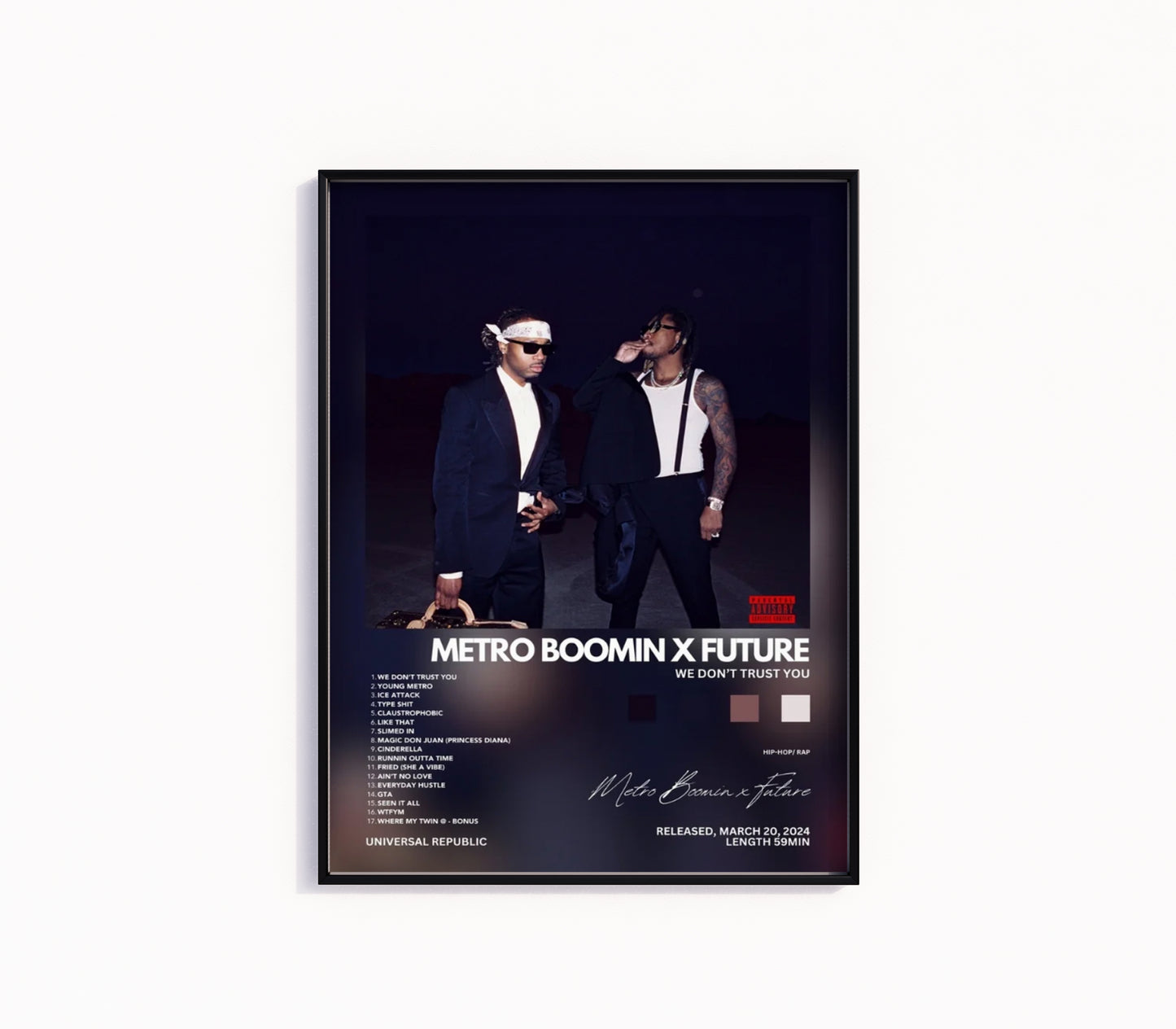 Metro Boomin & Future "We Don't Trust You" Album Poster
