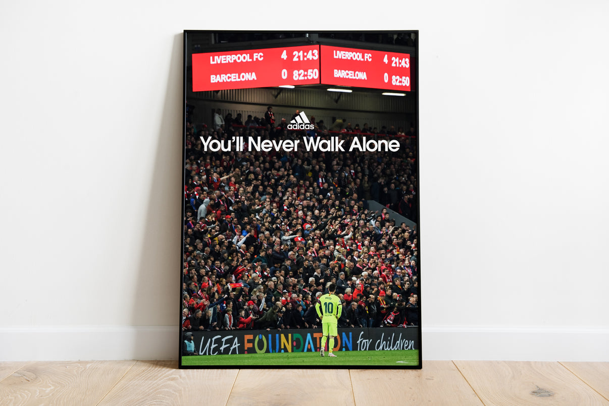 Liverpool 4-0 Vs Barcelona YNWA Poster
