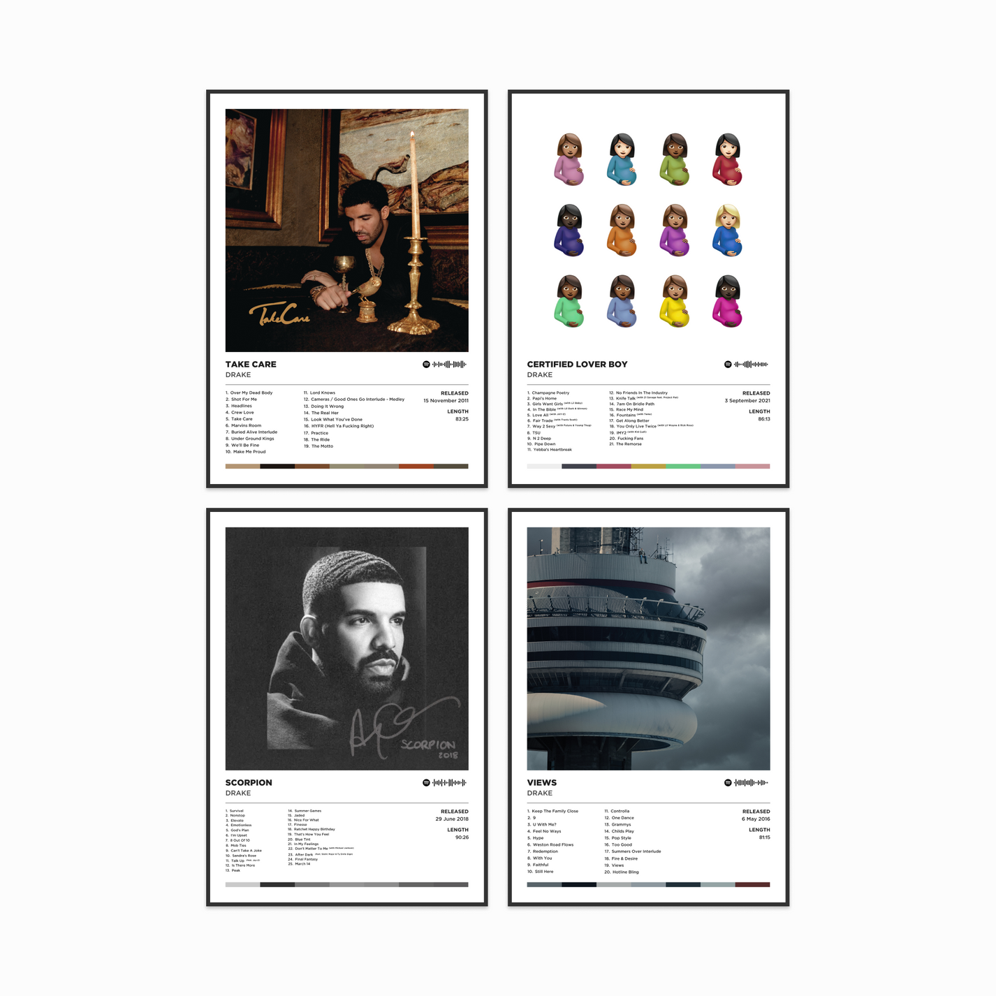 Drake Gift Bundle - 4 Poster Prints