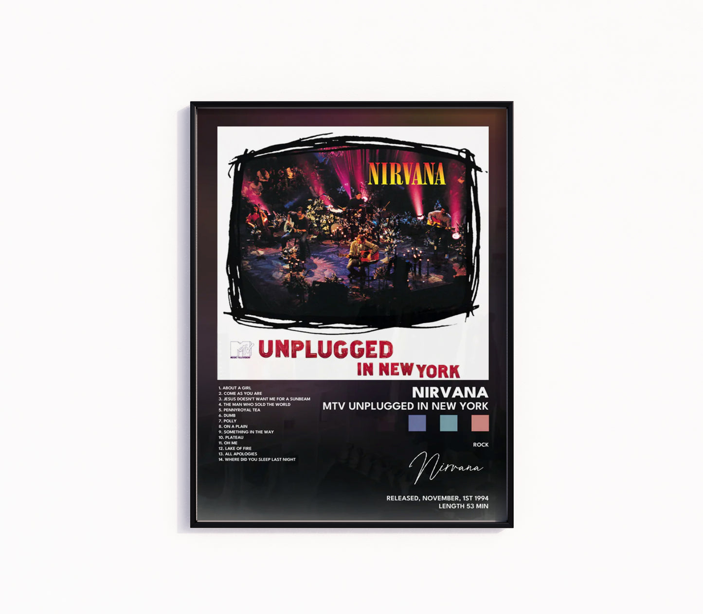 Nirvana "MTV Unplugged in New York" Album Poster