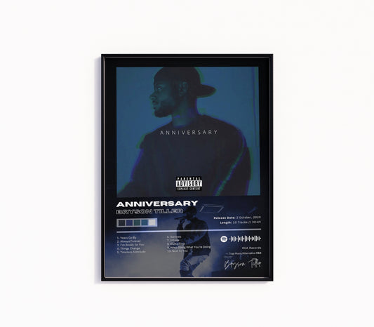 Bryson Tiller "Anniversary" Album Poster