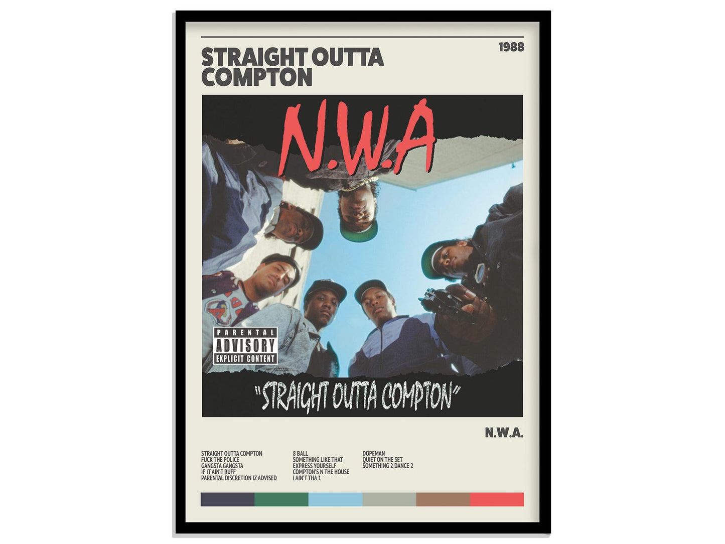 NWA "Straight Outta Compton" Album Poster