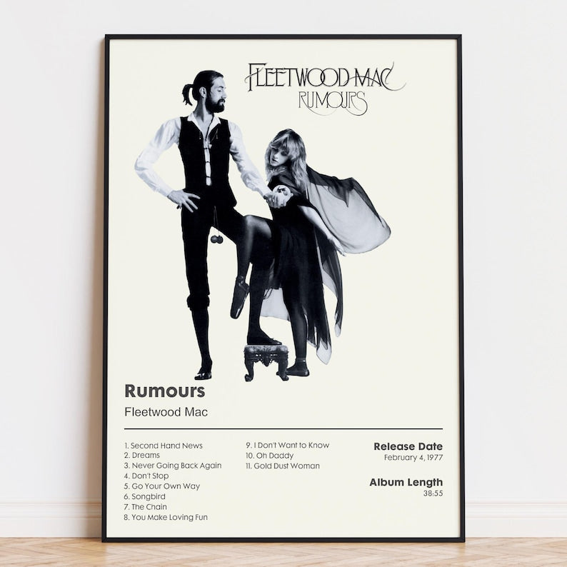 Fleetwood Mac "Rumours" Album Poster