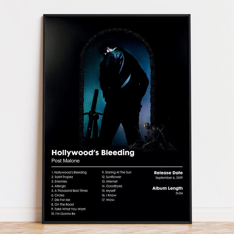 Post Malone "Hollywood's Bleeding" Album Poster
