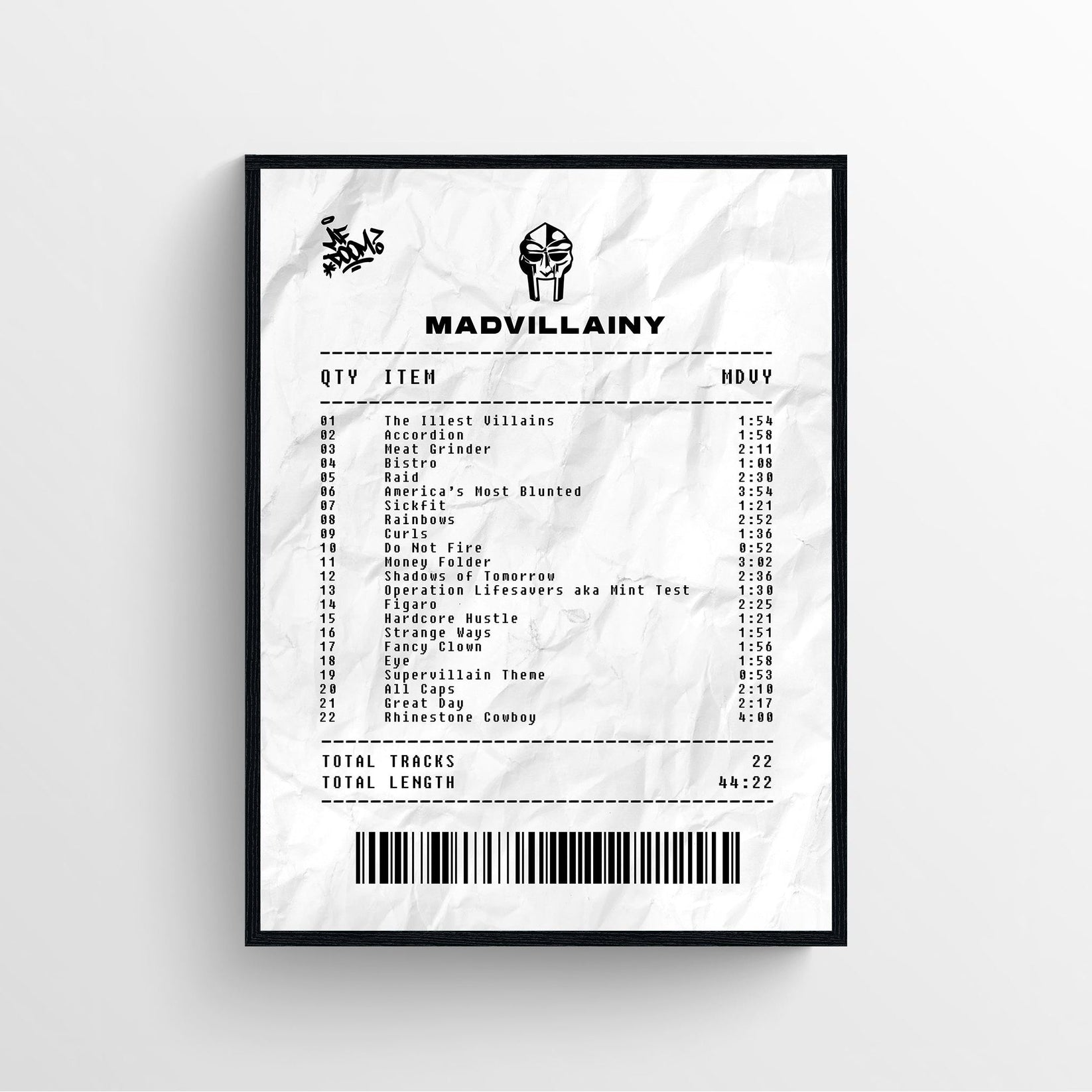 Che Rapper Reciept MF Doom