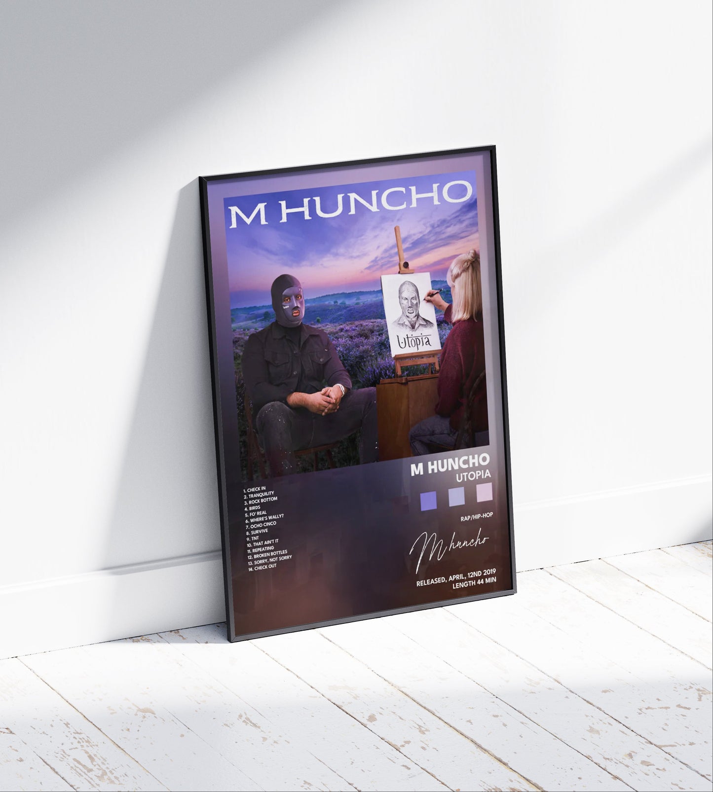 Huxho Rapper Poster M Huncho 'Utopia' Album Poster – Rapper Posters