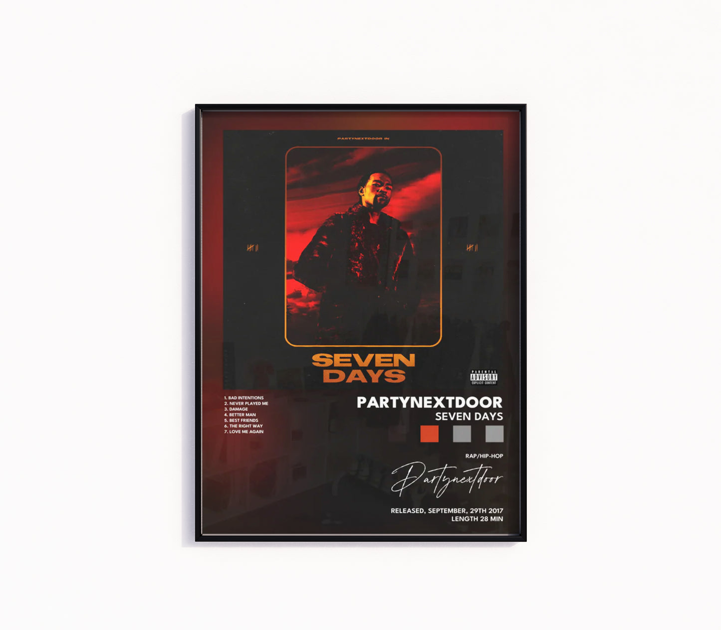 PARTYNEXTDOOR "Seven Days" Album Poster