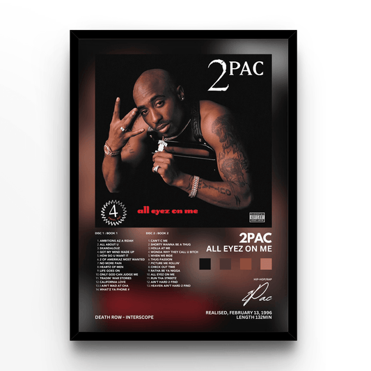 2pac "All Eyez on Me" Album Poster