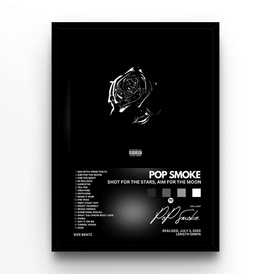 Pop Smoke "Shoot For The Stars Aim For The Moon" Album Poster