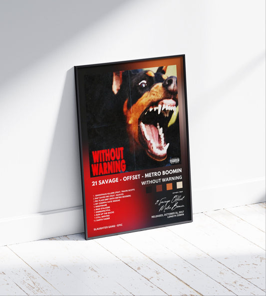 21 Savage Offset Metro Boomin "Without Warning" Album Poster
