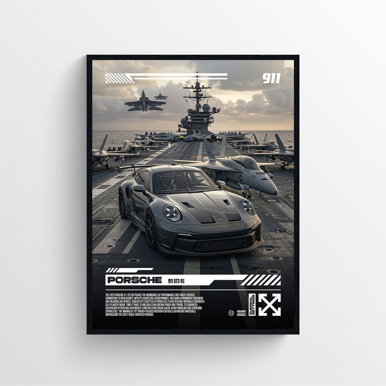 Porsche 911 Fighter Jet Car Poster Print – Rapper Posters