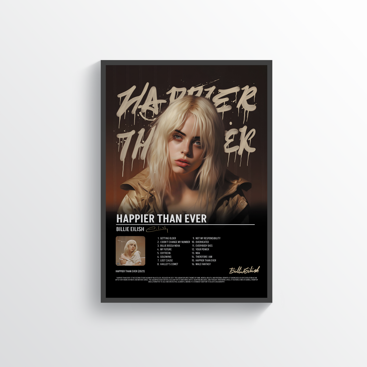 Billie Eilish "Happier Than Ever" Poster